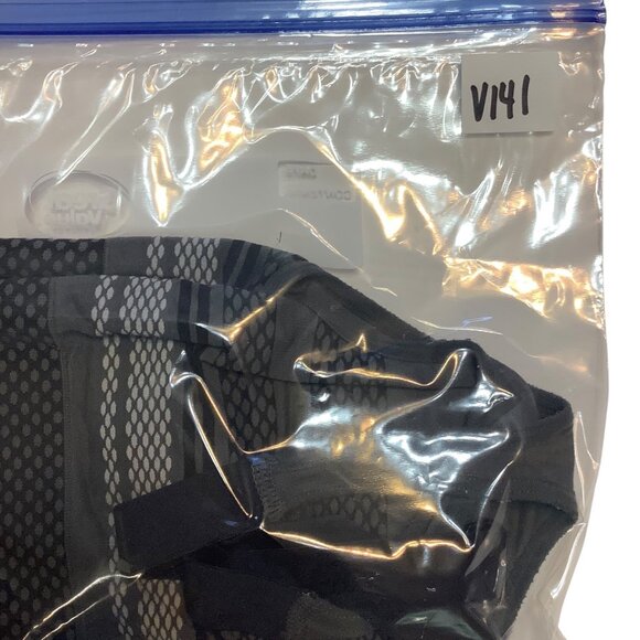 Spalding Womens Gray & Black Striped Sports Bra Crisscross Back M/M - Picture 6 of 6